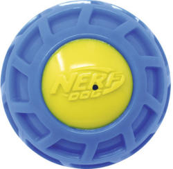 Hundespielzeug Nerf Dog Micro Squeak Exo Ball Gummi 10 cm blau/gelb