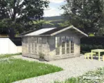 Hornbach Gartenhaus Palmako Irene inkl. Fußboden 380 x 380 cm grau