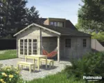 Hornbach Gartenhaus Palmako Irene inkl. Fußboden 510 x 550 cm tauchgrundiert grau