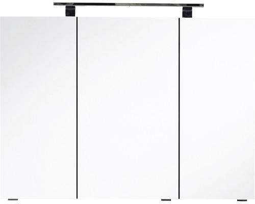 LED-Spiegelschrank Marlin SLEB10 3-türig 100x13x73 cm weiß matt