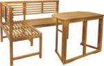 Hornbach Gartenmöbel- Balkonmöbelset Eckbank Holz Akazie Eckbank: 90x90 cm Tisch: 90x50x74 cm klappbar