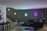 Hornbach LED Panel dimmbar 18W 1140 lm warmweiß- tageslichtweiß + RGBW HxLxB 25x295x295 mm Loria Rainbow weiß mit Fernbedienung und Nachtlichtfunktion