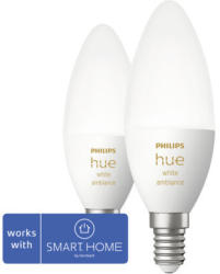 Philips hue Kerzenlampe White Ambiance dimmbar weiß E14 2x 5,2W 2x 320 lm warmweiß- tageslichtweiß 2 Stk - Kompatibel mit SMART HOME by hornbach