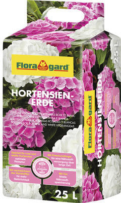 Hortensienerde Floragard für rosa- & weiß-blühende Hortensien 25 L