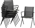 Hornbach Stapelstuhl Set acamp alpha tex 6 er Set 55 x 57 x 83 cm Stahl anthrazit