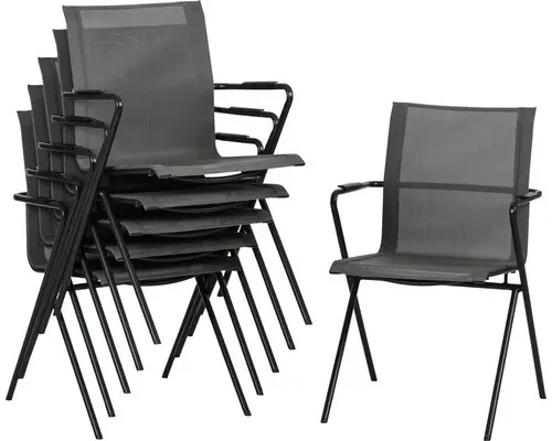 Stapelstuhl Set acamp alpha tex 6 er Set 55 x 57 x 83 cm Stahl anthrazit