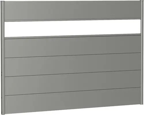 Zaunelement Aluminium biohort mit Glaseinsatz 200 x 135 cm quarzgrau-metallic