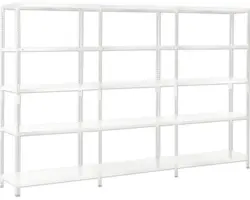 Grundregal Anbauregal Steckregal Schulte Regalwelt weiß 2000 x 2800 x 500 mm 15 Böden Tragkraft 1275 kg