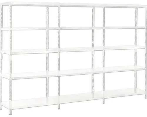 Grundregal Anbauregal Steckregal Schulte Regalwelt weiß 2000 x 2800 x 500 mm 15 Böden Tragkraft 1275 kg