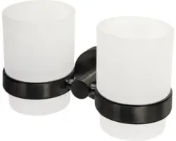 Doppel-Zahbputzbecher Haceka Kosmos graphit gebürstet