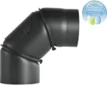 Hornbach Ofenrohr-Bogen Bertrams verstellbar 0-90° Ø 150 mm senotherm UHT-Hydro schwarz mit Türe