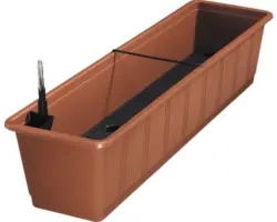Blumenkasten Geli Aqaua Green Plus Kunststoff 80x20x17 cm terracotta