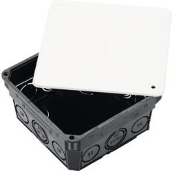 Abzweigkasten 100 x 100 x 50 mm mit Randdeckel schwarz/weiß 20 Stück