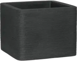 Pflanztopf geli Rillen Kunststoff 50x50x39 cm anthrazit