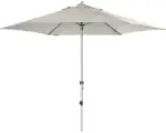 Hornbach Sonnenschirm Marktschirm Doppler Expert Auto Tilt mit Kurbelfunktion Ø 320 cm Polyester hellgrau