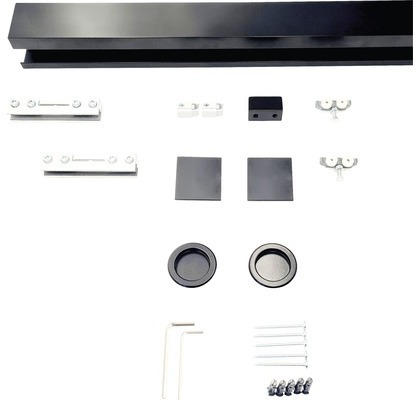 Pertura Schiebetürbeschlag-Set Selir Aluminium schwarz L:1460 mm für Glasschiebetür 720 mm