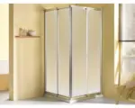 Hornbach Eckeinstieg mit Schiebetür Sanotechnik Proline B9090C Radius 550 mm 800-900x1850 mm Echtglas Klar hell Anti Kalkbeschichtung silber