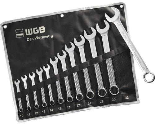 Gabel-Ringschlüssel-Satz WGB 12-tlg in Rolltasche