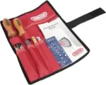 Hornbach Schärfset OREGON in Tasche 4,0 mm inkl. Flachfeile mit Holzgriff, Feilenhalter, Schwertnutreiniger und Tiefenbegrenzerlehre