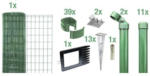 Hornbach Zaunkomplett-Set ALBERTS Fix-Clip Pro® für Einschlaghülse 25 m x 102 cm grün