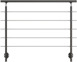 Geländer-Komplettset Pertura Aluminium anthrazit mit fünf Edelstahlstäben für Seitenmontage B: 1.50 m