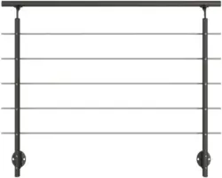 Geländer-Komplettset Pertura Aluminium anthrazit mit fünf Edelstahlstäben für Seitenmontage B: 1.50 m