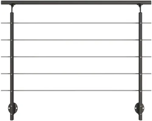 Geländer-Komplettset Pertura Aluminium anthrazit mit fünf Edelstahlstäben für Seitenmontage B: 1.50 m
