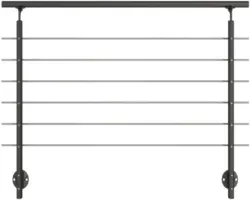 Geländer-Komplettset Pertura Aluminium anthrazit mit sechs Edelstahlstäben für Seitenmontage B: 1.50 m