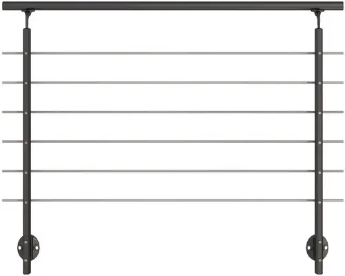 Geländer-Komplettset Pertura Aluminium anthrazit mit sechs Edelstahlstäben für Seitenmontage B: 1.50 m