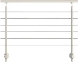 Geländer-Komplettset Pertura Aluminium weiß mit sechs Edelstahlstäben für Seitenmontage B: 1.50 m