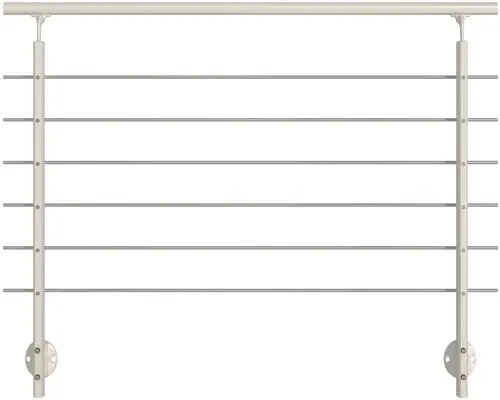 Geländer-Komplettset Pertura Aluminium weiß mit sechs Edelstahlstäben für Seitenmontage B: 1.50 m