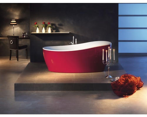 Freistehende Ovale Badewanne Ottofond Sempre 703912 180x85x44 cm weiß