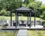 Hornbach Pavillon Palram - Canopia Gazebo Roma 359 x 359 cm anthrazit