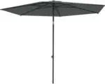 Hornbach Sonnenschirm Mittelstockschirm Soluna Cessy Ø 300 cm Polyester (PES) dunkelgrau