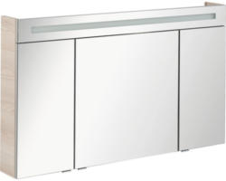 LED-Spiegelschrank Fackelmann 3-türig 120x71x16 cm beige