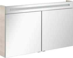 LED-Spiegelschrank Fackelmann B.clever 2-türig 120x71x16 cm beige