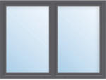Hornbach Kunststofffenster 2.Flg. ESG ARON Basic weiß/anthrazit 1000x1600 mm (1/2-1/2)