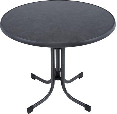 Gartentisch mit Sevelit Tischplatte Ø 86 x H 72 cm klappbar schiefer