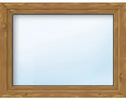 Kunststofffenster ARON Basic weiß/golden oak 950x500 mm DIN Rechts