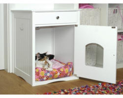 Katzenschrank Mohrle mit Schublade 52x48x63 cm weiß