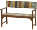 Hornbach Gartenbank Palu 124x60x90 cm 2-Sitzer Teak fish boat bunt