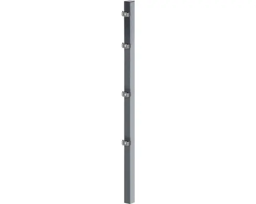 Zaunpfosten ALBERTS mit Klemmlaschen zum Einbetonieren 6 x 4 x 260 cm anthrazit