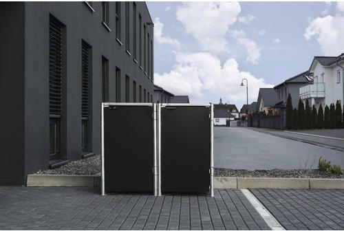 Mülltonnenbox HIDE Kunststoff 121x63,4x115,2 cm schwarz