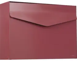MEFA Briefkasten Stahl pulverbeschichtet BxHxT 430x312x110 mm Letter 112 Oxydrot RAL 3009 semimatt ohne Namensschild mit Klappe