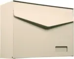 Hornbach MEFA Briefkasten Stahl pulverbeschichtet BxHxT 430x312x178 mm Letter 113 Elfenbein RAL 1014 semimatt mit Namensschild + Klappe