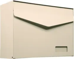 MEFA Briefkasten Stahl pulverbeschichtet BxHxT 430x312x178 mm Letter 113 Elfenbein RAL 1014 semimatt mit Namensschild + Klappe