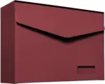 Hornbach MEFA Briefkasten Stahl pulverbeschichtet BxHxT 430x312x178 mm Letter 113 Oxydrot RAL 3009 semimatt mit Namensschild + Klappe