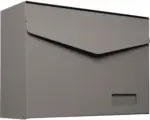 Hornbach MEFA Briefkasten Stahl pulverbeschichtet BxHxT 430x312x178 mm Letter 113 Beigegrau RAL 7006 semimatt mit Namensschild + Klappe