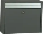 Hornbach MEFA Briefkasten Stahl pulverbeschichtet BxHxT 397/320/130 mm Minuet 99 Basaltgrau RAL 7012 Struktur Entnahme vorne mit Klappe