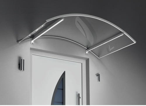 Bogenvordach LED-Technik GUTTA 150x90 cm edelstahl Polycarbonat